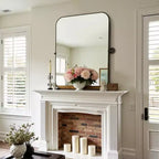 PexFix Miroir mural à carreaux avec cadre en fer, style ferme rustique élégant, pour salon, chambre, salle de bain, entrée