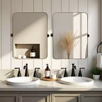 PexFix Miroir mural à carreaux avec cadre en fer, style ferme rustique élégant, pour salon, chambre, salle de bain, entrée