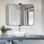 PexFix Miroir mural à carreaux avec cadre en fer, style ferme rustique élégant, pour salon, chambre, salle de bain, entrée