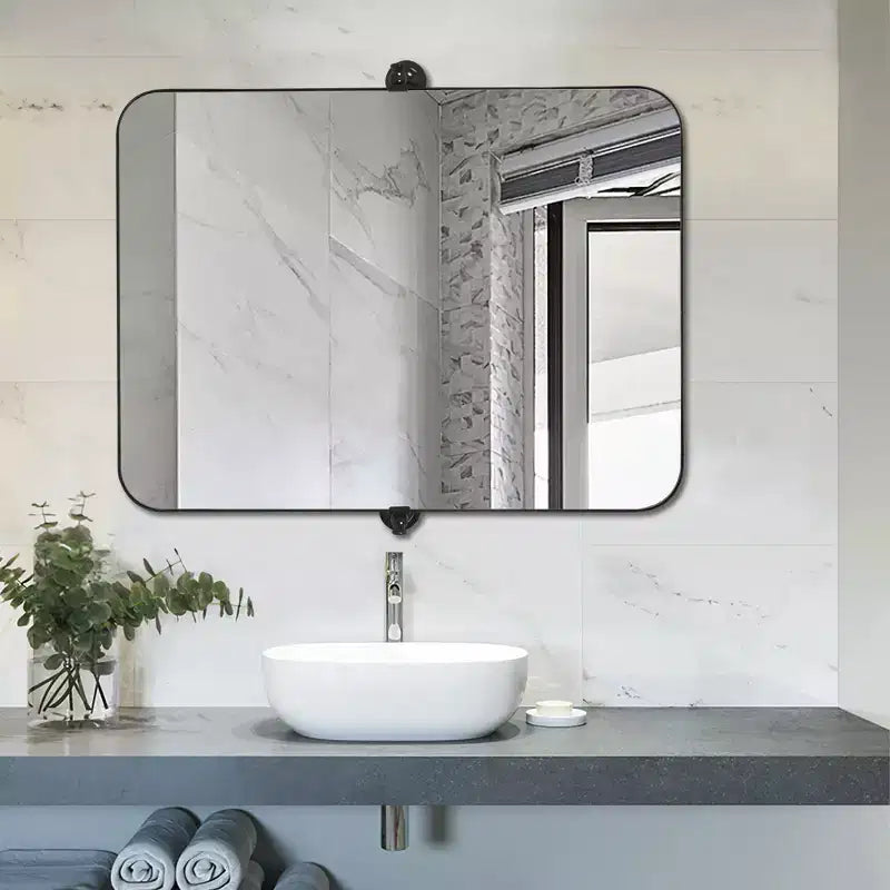 PexFix Miroir mural à carreaux avec cadre en fer, style ferme rustique élégant, pour salon, chambre, salle de bain, entrée