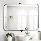 PexFix Miroir mural à carreaux avec cadre en fer, style ferme rustique élégant, pour salon, chambre, salle de bain, entrée