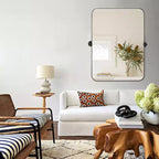 PexFix Miroir mural à carreaux avec cadre en fer, style ferme rustique élégant, pour salon, chambre, salle de bain, entrée