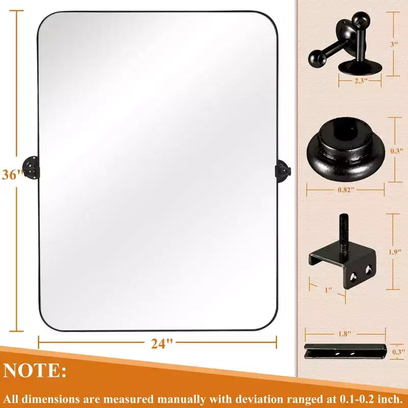 PexFix Miroir mural à carreaux avec cadre en fer, style ferme rustique élégant, pour salon, chambre, salle de bain, entrée