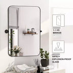 PexFix Miroir mural à carreaux avec cadre en fer, style ferme rustique élégant, pour salon, chambre, salle de bain, entrée
