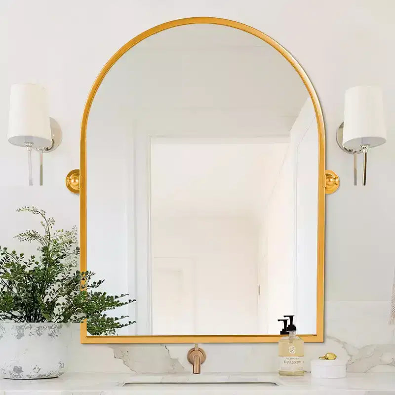 PexFix Miroir mural à carreaux avec cadre en fer, style ferme rustique élégant, pour salon, chambre, salle de bain, entrée