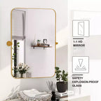 PexFix Miroir mural à carreaux avec cadre en fer, style ferme rustique élégant, pour salon, chambre, salle de bain, entrée