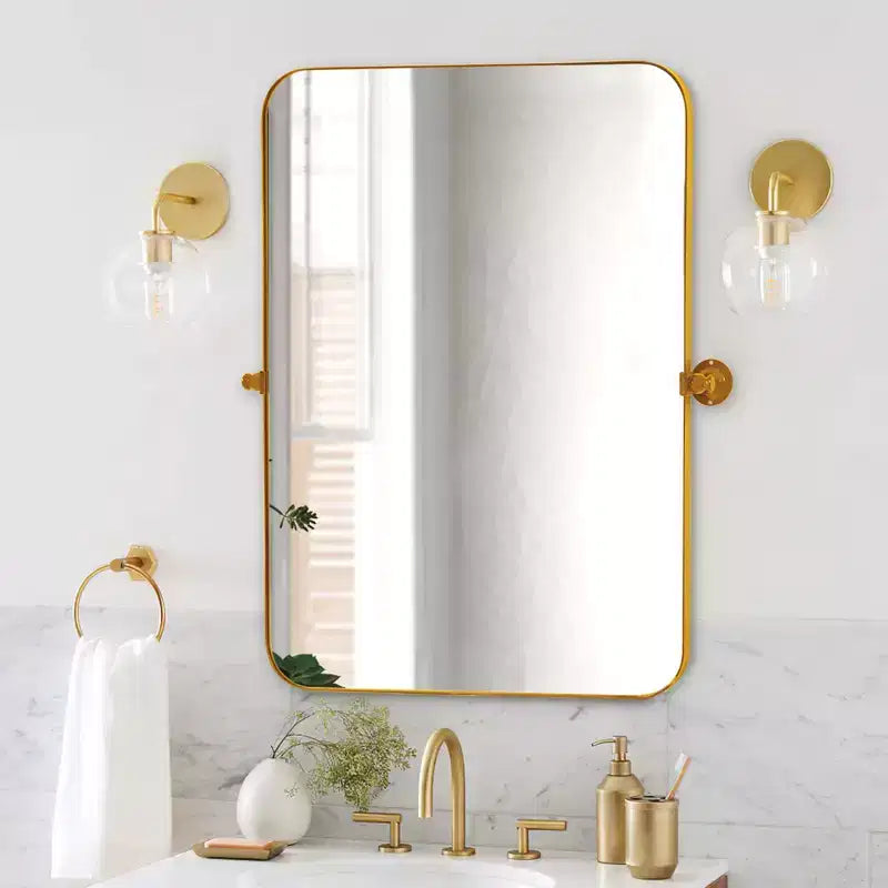 PexFix Miroir mural à carreaux avec cadre en fer, style ferme rustique élégant, pour salon, chambre, salle de bain, entrée