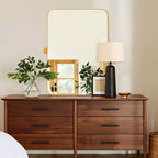 PexFix Miroir mural à carreaux avec cadre en fer, style ferme rustique élégant, pour salon, chambre, salle de bain, entrée