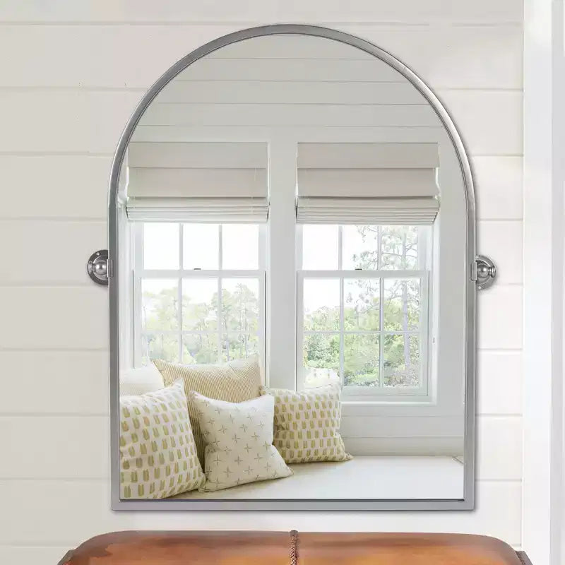 PexFix Miroir mural à carreaux avec cadre en fer, style ferme rustique élégant, pour salon, chambre, salle de bain, entrée