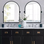 PexFix Miroir mural à carreaux avec cadre en fer, style ferme rustique élégant, pour salon, chambre, salle de bain, entrée