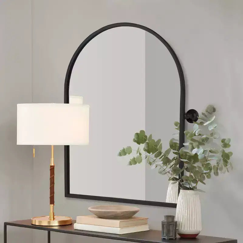 PexFix Miroir mural à carreaux avec cadre en fer, style ferme rustique élégant, pour salon, chambre, salle de bain, entrée