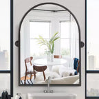 PexFix Iron Metal Frame Windowpane Wall Mirror Farmhouse Rustic Elegant Decor for Living Room Bedroom Bathroom Entryway