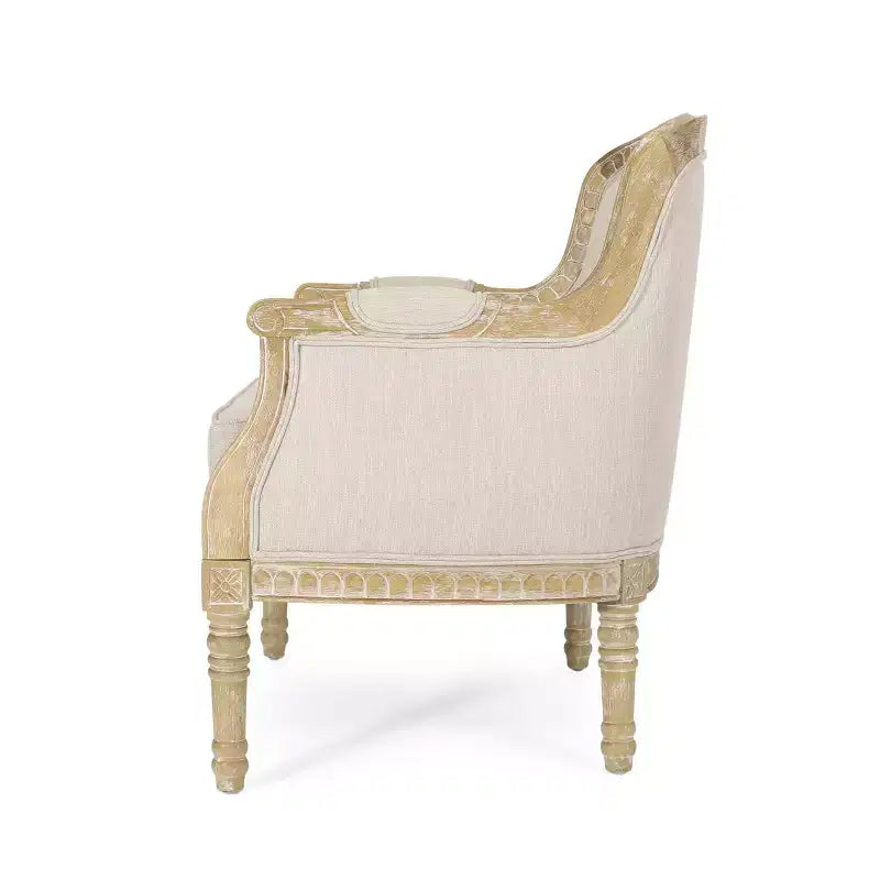 Fauteuil d'appoint rembourré, fauteuil club confortable avec cadre en bois d'hévéa vieilli - ModernLuxe