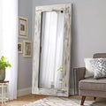 58x24 inch Solid Wood Right Angled Rectangular White Full-length Mirror (without Bracket)