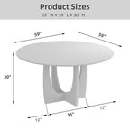 PexFix 59 x 59 Table à manger de ferme en bois massif Plateau rond en bois avec pieds en croix arqués pour salles à manger modernes et réunions de famille Noir