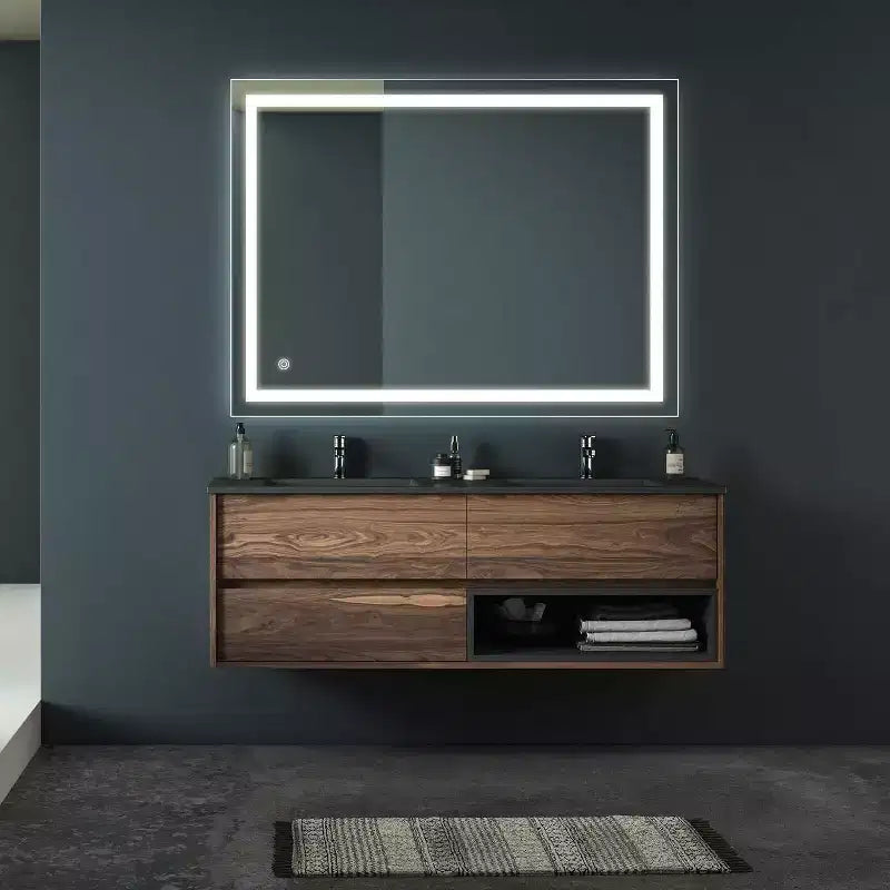 Acekool 32 x 24 Inch Bathroom Mirror, Wall Mounted Vanity Mirror with Touch Control, Dimmable Brightness, Anti-Fog, Color Temperature Selection