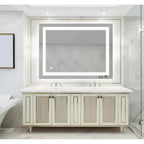 Acekool 32 x 24 Pouces Miroir de Salle de Bain, Miroir de Coiffeuse Mural avec Commande Tactile, Luminosité Réglable, Anti-Buée, Sélection de la Température de Couleur