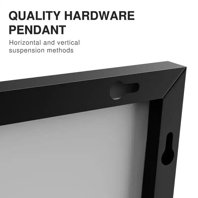 Lot de 2 miroirs muraux rectangulaires à bords fins en alliage d'aluminium noir de 96,5 cm H x 66 cm L