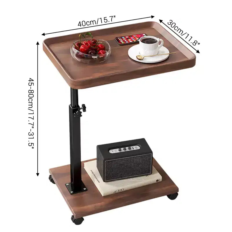 Table d'appoint en C pour canapé, table plateau TV pivotante à 360°, table d'appoint en forme de C avec plateau rotatif pour salon, chambre, bureau et petits espaces