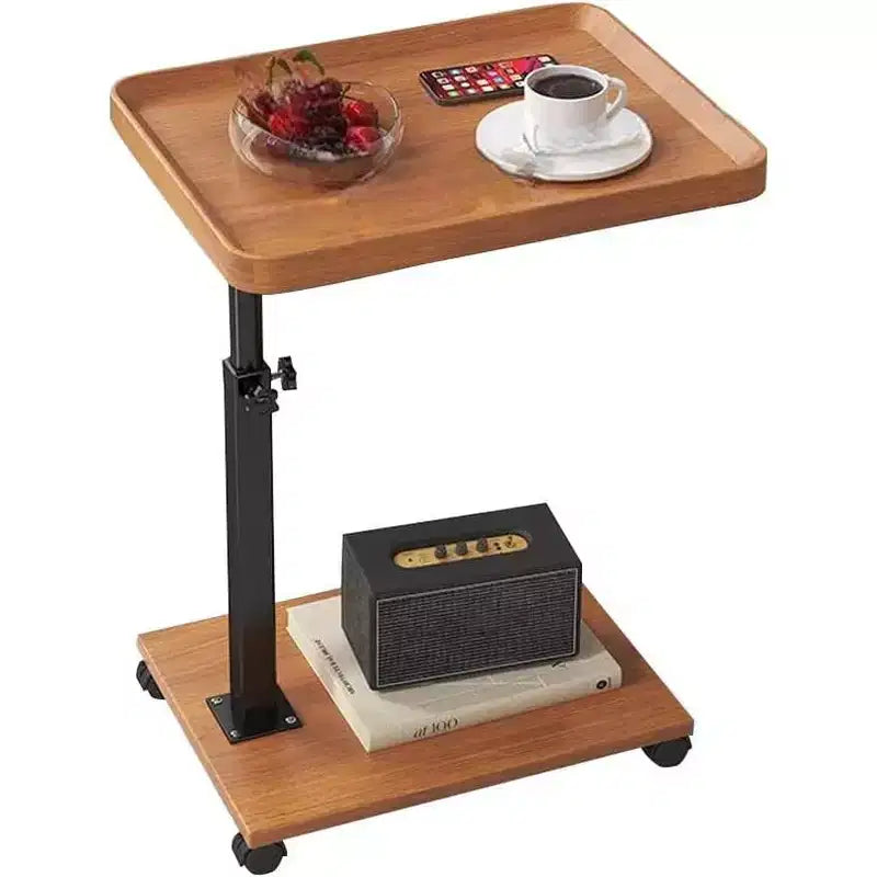 Table d'appoint en C pour canapé, table plateau TV pivotante à 360°, table d'appoint en forme de C avec plateau rotatif pour salon, chambre, bureau et petits espaces
