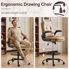 Karl Home | Chaise de bureau haute en PU avec anneau repose-pieds réglable