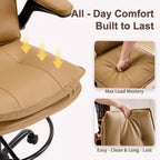 Karl Home | Chaise de bureau haute en PU avec anneau repose-pieds réglable