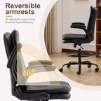 Karl Home | Chaise de bureau haute en PU avec anneau repose-pieds réglable