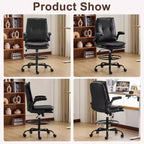 Karl Home | Chaise de bureau haute en PU avec anneau repose-pieds réglable