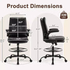 Karl Home | Chaise de bureau haute en PU avec anneau repose-pieds réglable