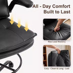 Karl Home | Chaise de bureau haute en PU avec anneau repose-pieds réglable
