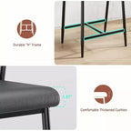 Lot de 4 tabourets de bar, tabourets de comptoir avec dossier et pieds en métal épaissi, tabourets de bar rembourrés en cuir PU à hauteur de comptoir avec repose-pieds