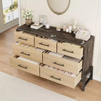 Commode de rangement moderne de 132 cm avec 7 tiroirs spacieux, meuble de rangement pour salon, chambre à coucher