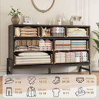 Commode de rangement moderne de 132 cm avec 7 tiroirs spacieux, meuble de rangement pour salon, chambre à coucher