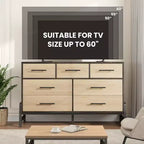 Commode de rangement moderne de 132 cm avec 7 tiroirs spacieux, meuble de rangement pour salon, chambre à coucher