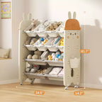 SUGIFT Meuble de Rangement pour Jouets et Étagère à Livres pour Enfants, Étagère de Rangement 2-en-1 avec 9 Bacs et 4 Compartiments à Livres, Plastique sans BPA pour Crèche et Salle de Jeux