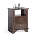 Tables de chevet Karl Home 2 tiroirs en MDF marron de 50 cm de large