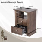 Tables de chevet Karl Home 2 tiroirs en MDF marron de 50 cm de large