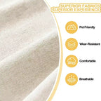 Canapé confortable GustoWave de 203 cm, canapé 3 places avec pieds en métal, canapé profond en tissu de lin, canapé moderne pour salon
