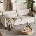 GustoWave 80'' Comfy Couch, 3 Seater Sofa with Metal Legs, Deep Seat Sofa with Linen Fabric, Modern Sofa Couch for Living Room