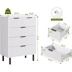 Commode à 5 tiroirs cannelée moderne pour chambre à coucher, grande commode avec poignées et pieds en métal, armoire de rangement pour vêtements pour salon