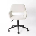 Chaise de bureau pivotante réglable Homy Casa avec accoudoirs rembourrés, siège tapissé pour petits espaces