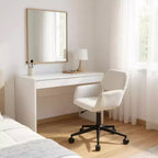 Chaise de bureau pivotante réglable Homy Casa avec accoudoirs rembourrés, siège tapissé pour petits espaces