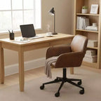 Chaise de bureau pivotante réglable Homy Casa avec accoudoirs rembourrés, siège tapissé pour petits espaces