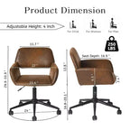 Chaise de bureau pivotante réglable Homy Casa avec accoudoirs rembourrés, siège tapissé pour petits espaces