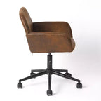 Chaise de bureau pivotante réglable Homy Casa avec accoudoirs rembourrés, siège tapissé pour petits espaces