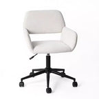 Chaise de bureau pivotante réglable Homy Casa avec accoudoirs rembourrés, siège tapissé pour petits espaces