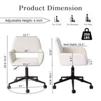 Chaise de bureau pivotante réglable Homy Casa avec accoudoirs rembourrés, siège tapissé pour petits espaces