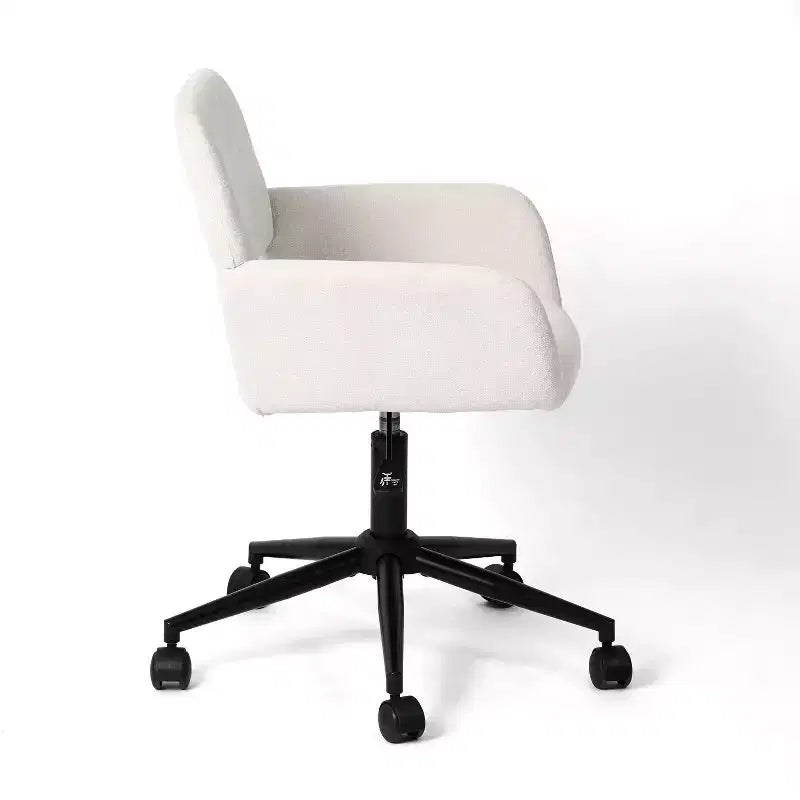 Chaise de bureau pivotante réglable Homy Casa avec accoudoirs rembourrés, siège tapissé pour petits espaces