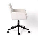 Chaise de bureau pivotante réglable Homy Casa avec accoudoirs rembourrés, siège tapissé pour petits espaces