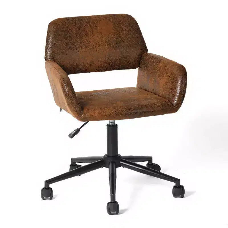 Chaise de bureau pivotante réglable Homy Casa avec accoudoirs rembourrés, siège tapissé pour petits espaces
